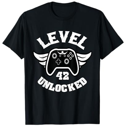 Level 42 Unlocked 42 Birthday Gaming 42 Birthday Gamer T-Shirt
