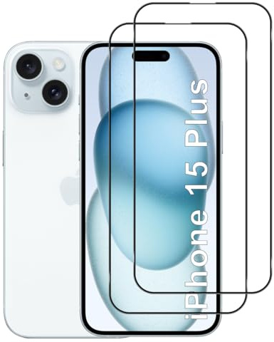 Lutree for iPhone 15 Plus/iPhone 16 Plus 6.7'' Tempered Glass, 2 Pack 9H Hardness Screen Protector, HD Bubble-Free Film, Anti-Scratch Premium Protective Glass