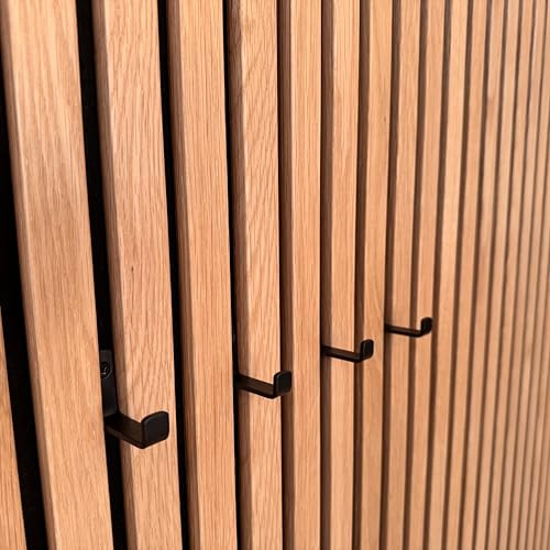 Vleugel Garderobenhaken für Akustikpaneel – 4er Pack – Metall – Schraubmontage – verschiedene Breiten (13 mm)