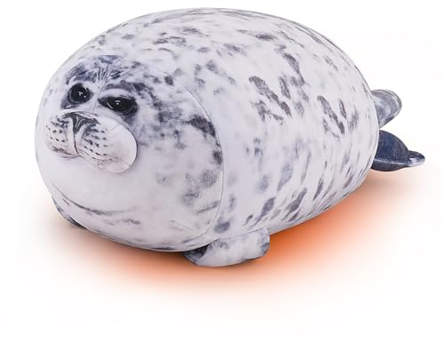Microwave Heating Pad Plush for Pain Relief Weighted Stuffed Seal Plush Heat Pad 1.5lb (0.68kg) Removable Heating Pads for Cramps & Period Hugging Pillow Cuddle Heated Pad for Neck Shoulder Heat Pad