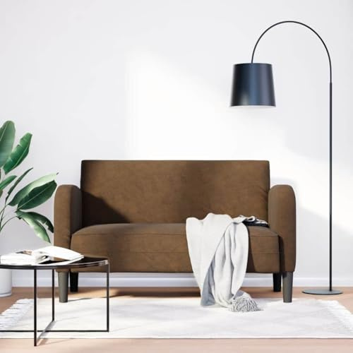Mimdixy Sofabed, Zweisitzer-Sofa Braun 110 cm Kunstleder Ecksofa für Wohnzimmer Schlafzimmer Wohnung