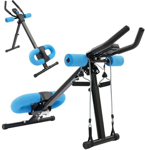 BRRIDE Bauchtrainer für Zuhause, Bauchmuskeltrainer Abdominalmaschine, Klappbar Bauchmuskeltraining Multifunktionale Trainingsgerät für Ganzkörpertraining mit LCD-Monitor, Home Gym Equipment
