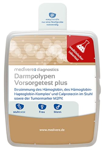 medivere Labordiagnostik Darmpolypen Vorsorgetest Plus Stuhltest - Bestimmung der Darmflora-Zusammensetzung für gezielte Maßnahmen