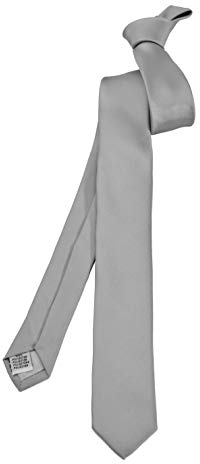 ADAMANT Herren Krawatte schmal 5cm breit 150cm lang deutsche Markenkrawatte, hellgrau