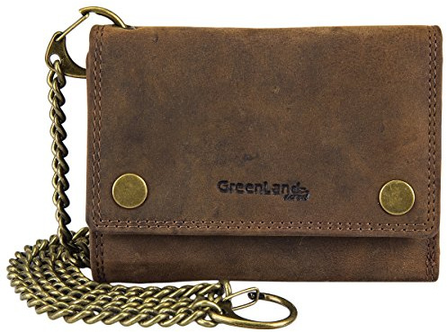 Greenland Monte Leather Biker Chains Wallet RFID Protection 2969