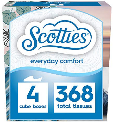 Scotties Everyday Comfort Kosmetiktücher, 92 Taschentücher, 4er Pack (4 x 92 Stück)