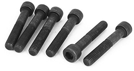 Aexit M10 Schrauben x 60mm 12.9 Legierter Stahl Imbuseinsatz Kopfkappe Schraubenbolzen Schwarz Passschrauben 6 stk