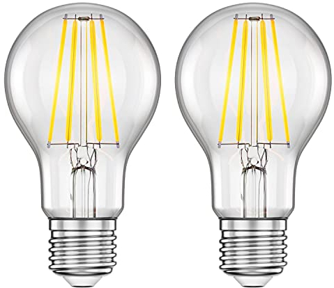 ledscom.de 2 Stück E27 LED Leuchtmittel, A60, weiß (4000 K), 7,3 W, 1020lm, 3-Stufen-Dimmer