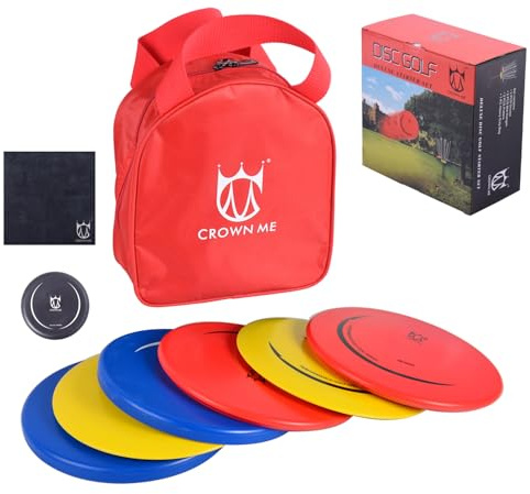 CROWN ME PDGA Approved Disc Golf Set with 6 Discs and Starter Disc Golf Bag – Fairway Driver, Mid-Range, Putter Disc