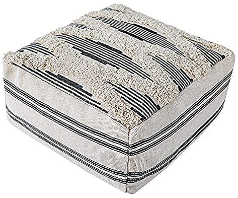 MOCOFO Freizeit Kreativer Sofa-Hocker, moderner, minimalistischer Tatami-Boden-Futon-Matte, grober Stoff, Bedruckte Quaste, Pouf-Abdeckung (Diamantgrau, Durchmesser 40x40x20cm)