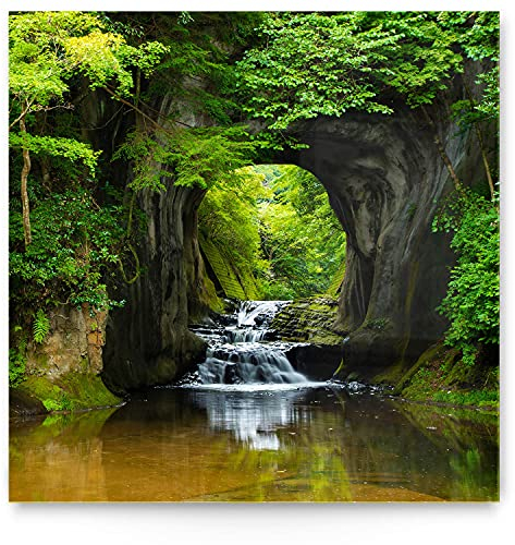 BilderKing Wandbild Wasserfall Nomizo Falls Japan - 50cm x 50cm Acrylglas 5mm + Rückrahmen