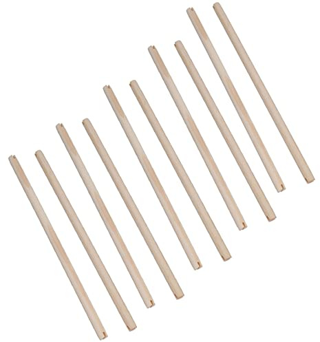 Lot de 10 perchoirs en bois pour canari, perruche, calopsitte, perroquet - Accessoire pour cage à oiseaux - 40,6 cm