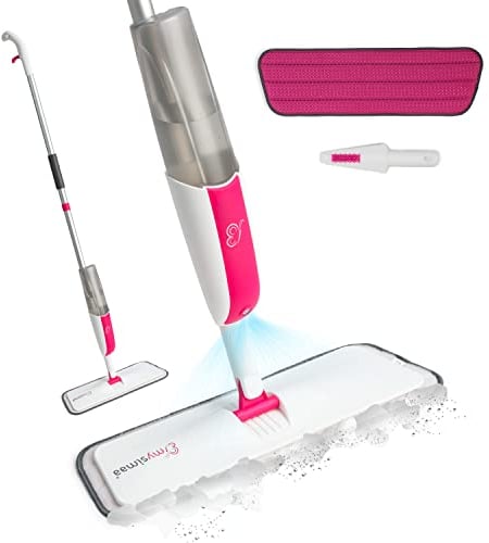 MySimaa Wischmopp Bodenwischer mit Waschbaren Pads, 2-in-1-Bodenwischer mit Sprühfunktion, Microfaser-Bodenwischer mit 360° Rotations Wischer, 400ml Sprühwischer, Trocken- & Nasswischer Spray Mop