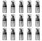 LONGWAY 15PCS Foam Bottle Pump,1OZ Mini Foam Bottle Dispenser (Black+Gray)