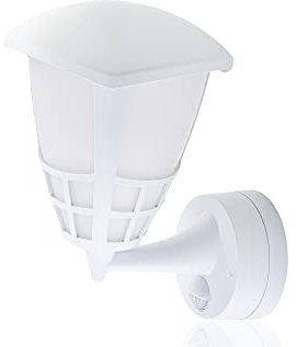 HUBER LED Wandlampe mit Bewegungsmelder 140° 15W, 2250lm I IP54 geschützte LED Außenleuchte mit Bewegungssensor I Wandleuchte innen, Laterne, weiß