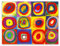 Wassily Kandinsky Wandkunst – Quadrate mit konzentrischen Kreisen Poster – Feine Kunstdrucke – Abstrakte Leinwand Wandkunst Bunte Malerei für Wohnzimmer Schlafzimmer Wohnkultur ungerahmt (30 x 40 cm)
