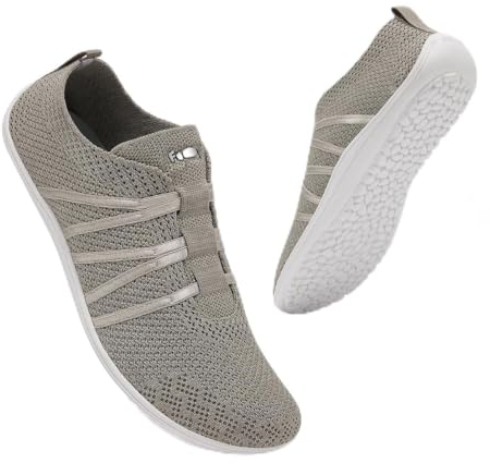 Geweo Frauen Schnell Trocknend Turnschuhe Herren Leicht Mesh Atmungsaktive Laufschuhe Fitnessschuhe Damen Straßenlaufschuhe Kletterschuhe Männer Frauen Schuhe Running Sneakers Khaki 42EU