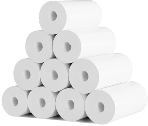 CRESZZLE Papier thermique pour appareils photo instantanés pour enfants - 10 rouleaux, papier imprimante thermique,papier photo, Convient aux enfants,Facile à remplacer