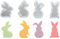 RolyEnttain Silikonform Ostern, 4 Stück 3D Kaninchen Gießform Ostern, Silikonformen Gießformen, Silikonform Hase, Ostern Hase Backform, DIY Hasenform for Gips, Sojawachs Kerzen, Handwerk