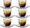 My-goodbuy24 Set di tazze da caffè con piattini – 6 tazze in vetro/plastica – capacità 110 ml – tazze per caffè espresso, CT4493