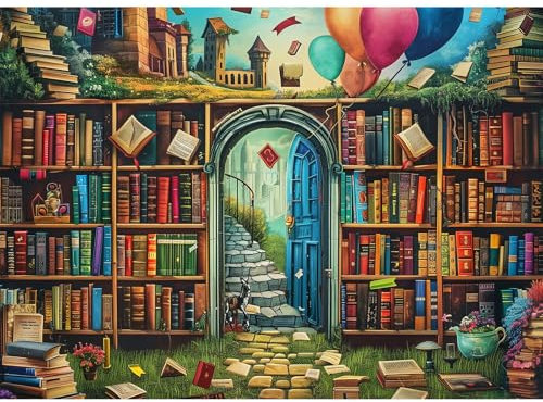 Jigsaw Puzzle 1000 Piece for Adults, Puzzle Gift for Children, Magic Bookshelf Jigsaw 1000pcs