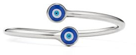 PERIMADE Vergoldeter böser Blick-Ring, Nazar Bypass-Ring, offener Bandring, 925er-Sterlingsilber, doppelter türkischer blauer Augenring für Damen, Glück, Freundschaftsschmuck, Geburtstagsgeschenk,