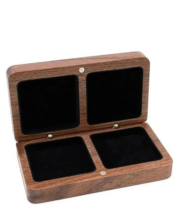 HXCKBLBY Holz Schmuckschatulle Mit Doppelsitz Zur Aufbewahrung Von Ohrringen Ringen Halsketten Präsentationsbox Ring Aufbewahrungsbox Verpackung Schmuckkästchen Klein Jewelry Box(Black)