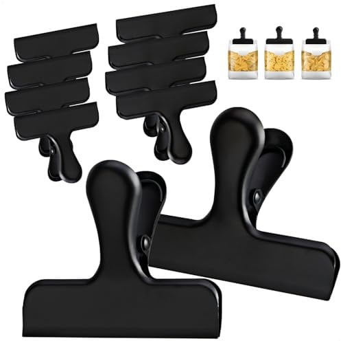 Wilhelm Sell® 10x Verschlussklammern - Edelstahl Verschlussclips für Lebensmittel-Beutel & Tüten - Verschlussklemmen - Tütenclips zum Verschließen & Frischhalten