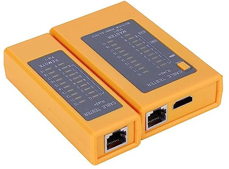 Mtlavishness Rg45 Tester 8Ma 14. 0×10. 0×3. 0 Tester digitale ad alta risoluzione, tester per cavi RJ45 portatile, tester giallo RJ45 e RJ11