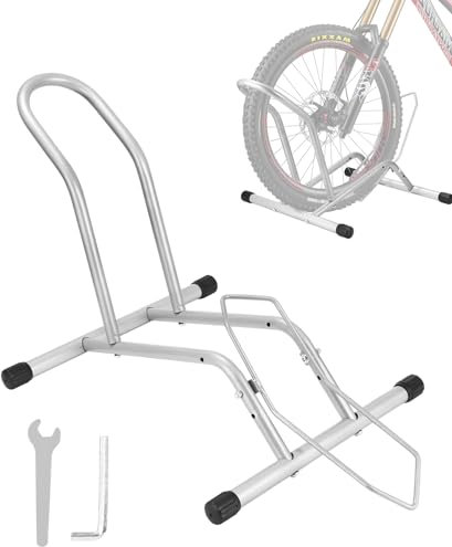 Huifoo Cavalletto Supporto Parcheggio Bici, Cavalletto per Bicicletta da 16 a 29 Pollici, Supporto Professionale per Bicicletta, per Mountain Bike Bici da Strada MTB, Argenteo