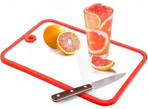 Freshmagic Tabla de Cortar de Vidrio, Tabla Cortar Vidrio Templado para Cocina con Función Antiolor, para Equipar la Cocina Moderna (38 x 26 cm)