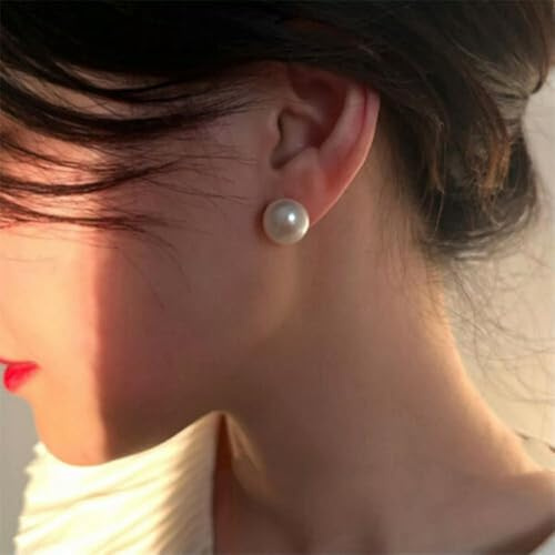 Riesige 13-12mm echte natürliche Südsee weiße Perle Ohrstecker 14k
