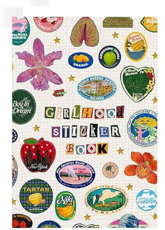 Girlhood-Stickerbuch, Eintrittskarten mit fruchtigen Symbolen und Pastellbuchstaben, DIY-Scrapbooking-Journaling-Handbuch-Dekoration (1pcs)
