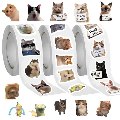 Meme Sticker Set – 1500 Stück Katzen Sticker Lustige Katzen Aufkleber Für Laptop, Handy, Tagebuch & Diy Dekoration