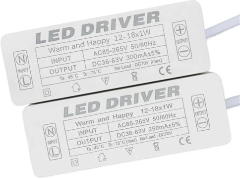 250mA 300mA LED Driver Lighting Transformer Panel Lamp LED Strip Power Supply Adapter Downlight Drive Power Supply Accessories(250mA DC36-63V)