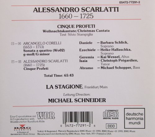 Alessandro Scarlatti: Cinque Profeti - Weinachtskantate (Christmas Cantata)