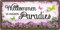 AV Andrea Verlag Großes Metallschild rostfrei Blechschild Schild Garten mit lustigem Spruch im Vintage Retro Look (Willkommen im Paradies)