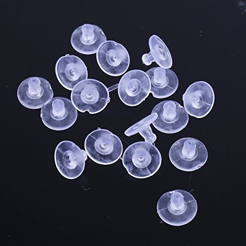 SiAura Material - 200 Stück Gummi Ohrring Ohrstopper Transparent Ohrring Stopper Endkappe 7x10mm