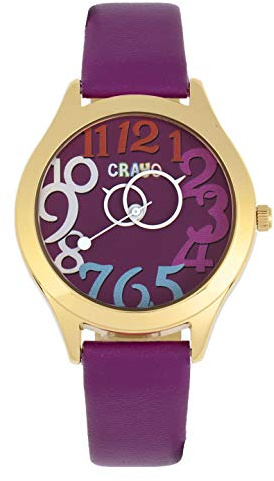 Crayo Spirit Quartz Purple Leather Gold Unisex Watch CRACR5505