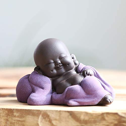 Keramik Tiny Cute Buddha Statue Mönch Figur Kreative Crafts Puppen Ornamente Geschenk Klassisch Zarte Keramik Tee Zubehör 2.4 '' Zoll hoch