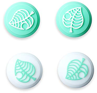 LICHIFIT Joystick Rocker Case Thumb Sticks Grip Cover Analog Caps for Animal Crossing for Switch/Lite Joy-Con Controller Replacement Leaf Modified Parts 4PCS