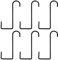 YARNOW Crochet de Suspension Murale, 6pcs, Fer, Noir, Support Pot de Fleur pour Balcon, Clôtures et Balustrades, Décoration de Jardin et Balcon