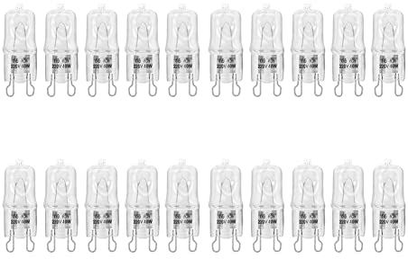 NONDK Lampe à Ampoule HalogèNe RéSistante Aux Hautes TempéRatures pour Four G9 pour Ventilateurs de Fours de RéFrigéRateurs 40W 500℃ Ampoule à Broches 220V