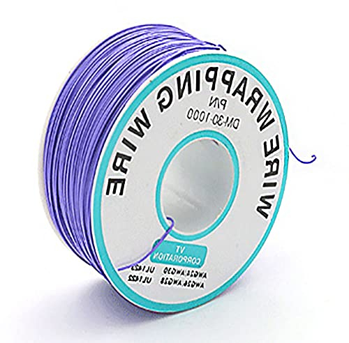 Púrpura 30AWG 0.25mm alambre de color sólido y carrete de calibre de cable cable de conexión kit electrónico alambre de cobre estañado trenzado DIY flexible y suave