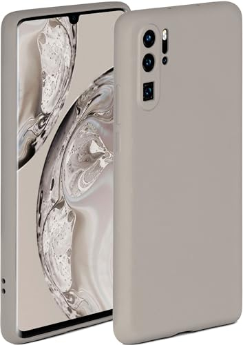 ONEFLOW Soft Case für Huawei P30 Pro/P30 Pro New Ed Hülle aus Silikon mit Kameraschutz, Silikonhülle mit erhöhtem Schutz fürs Display, Backcover Schutzhülle, weiche Handyhülle, Taupe