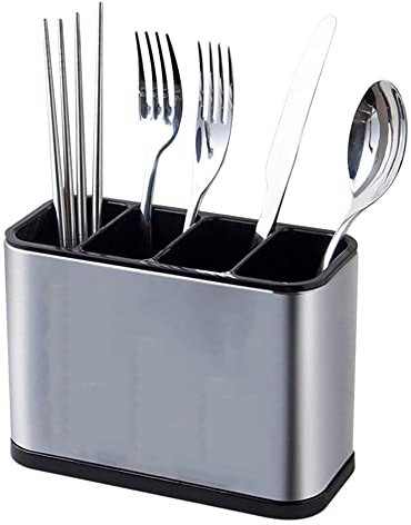 QQRR Utensilio De Cocina Para Organizar, Utensilios De Cocina De Acero Inoxidable, Organizador De Utensilios De Cocina, Porta-Utensilios, para Cuchara, Cuchara, Tenedor, Cuchillo (Cuadrado)