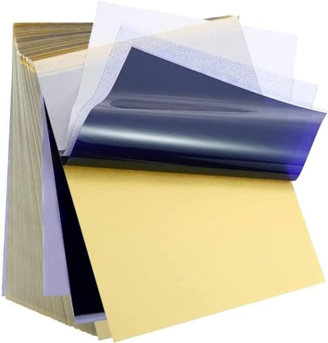 Unihuby 20pcs Stencil Tatouage Transfert - Papier Pochoir Thermique 4 Couches pour Calque de Tatouage Bricolage