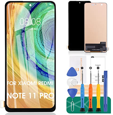 TFT para Xiaomi Redmi Note 11 Pro Pantalla LCD para Xiaomi Redmi Note 11 Pro Pantalla de reemplazo 21091116C Pantalla táctil digitalizador Asamblea de reparación de Piezas Kits