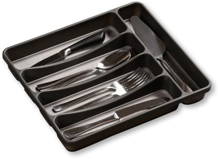 Kesper | Besteckkasten - Besteckeinsatz für die Schublade, Material: Kunststoff (PP), Maße: B 29 x T 33 x 4,5 cm, Farbe: Grau | 30091
