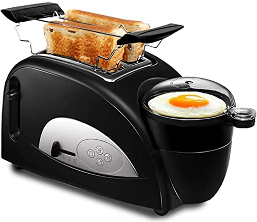 HSRG Breakfast Station 2 Slice Toaster, Non-stick Pot Egg Griddle Automatic Toast Cooking Tool Frying Pan Egg Boiler, 1200W Household Multifunctional Toaster
